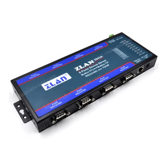 8 RS232 serial ports, 8 RS485 serial ports Serial Device Server