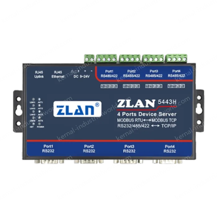 4 RS232 serial ports and 4 RS422/485 serial ports Serial Device Server