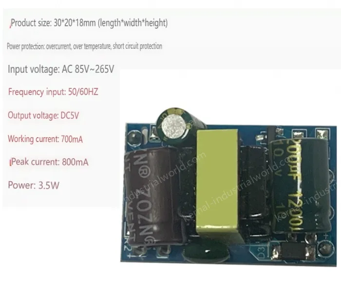 AC-DC buck module: 220V to 5V 700MA isolating switching power supply module